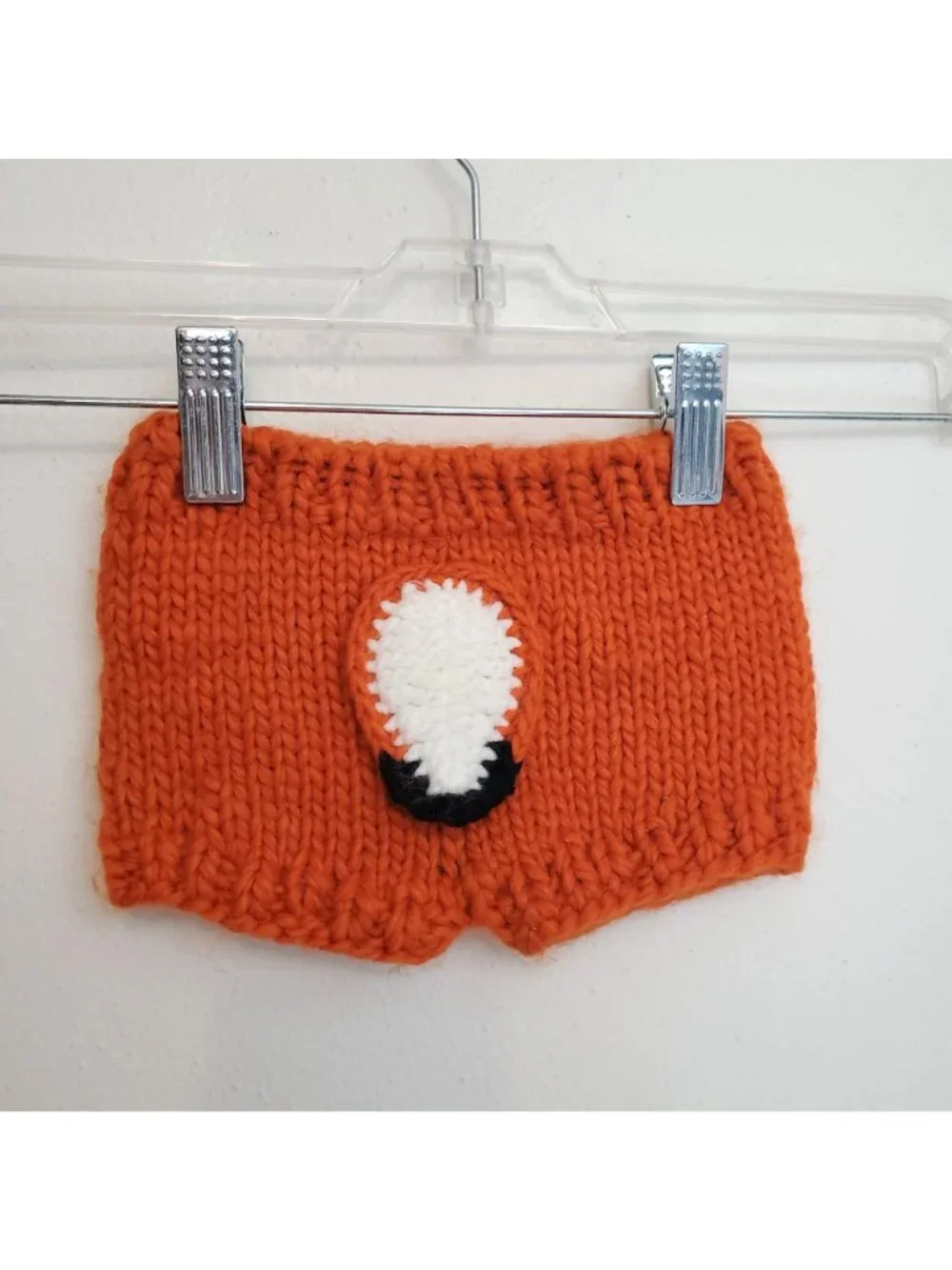 So'Dorable knit fox diaper cover, orange